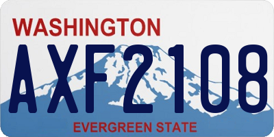 WA license plate AXF2108