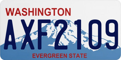 WA license plate AXF2109
