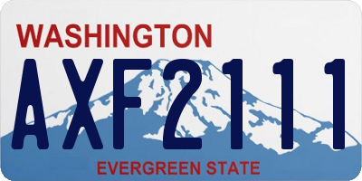 WA license plate AXF2111