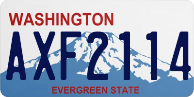 WA license plate AXF2114