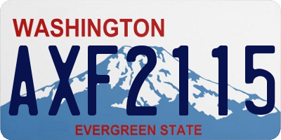 WA license plate AXF2115