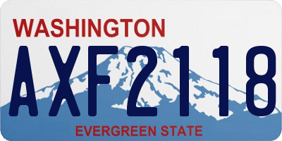 WA license plate AXF2118