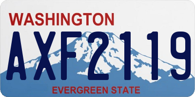 WA license plate AXF2119