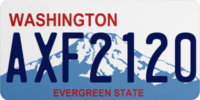 WA license plate AXF2120