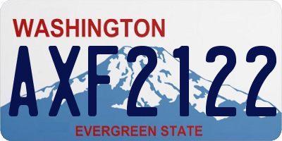 WA license plate AXF2122