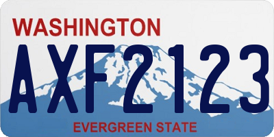 WA license plate AXF2123