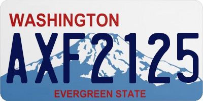 WA license plate AXF2125