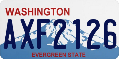 WA license plate AXF2126