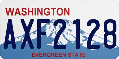 WA license plate AXF2128