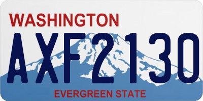 WA license plate AXF2130