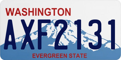 WA license plate AXF2131