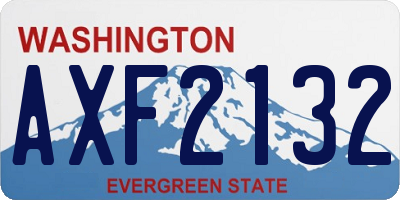 WA license plate AXF2132