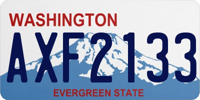 WA license plate AXF2133