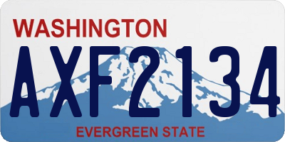 WA license plate AXF2134