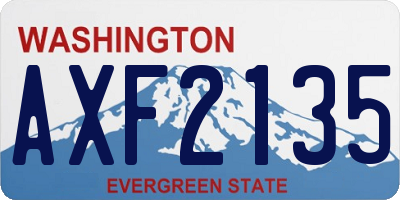 WA license plate AXF2135
