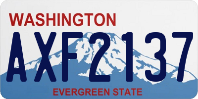 WA license plate AXF2137