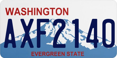WA license plate AXF2140
