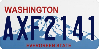 WA license plate AXF2141