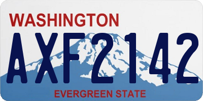 WA license plate AXF2142