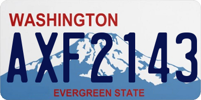 WA license plate AXF2143