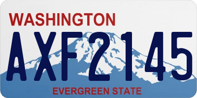 WA license plate AXF2145
