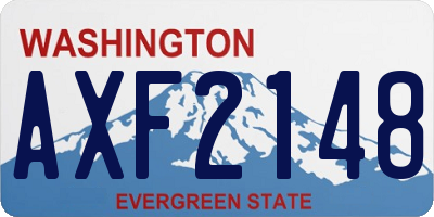 WA license plate AXF2148