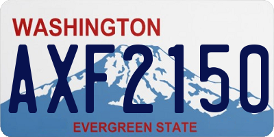 WA license plate AXF2150