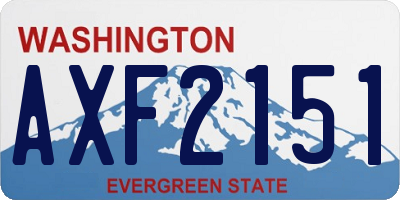 WA license plate AXF2151