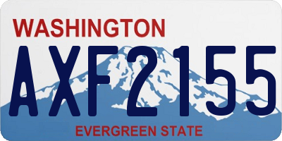 WA license plate AXF2155