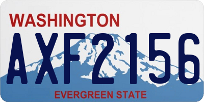 WA license plate AXF2156