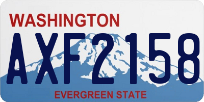 WA license plate AXF2158