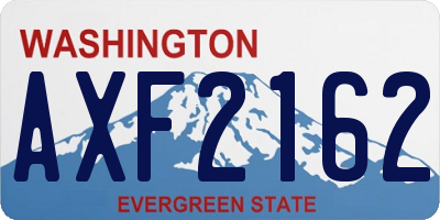 WA license plate AXF2162
