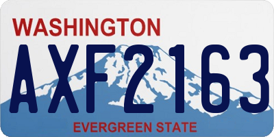WA license plate AXF2163