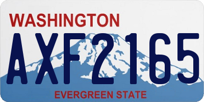 WA license plate AXF2165