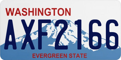 WA license plate AXF2166