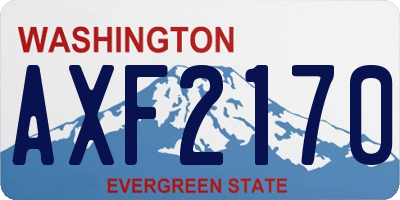 WA license plate AXF2170