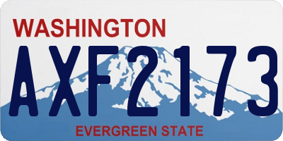 WA license plate AXF2173