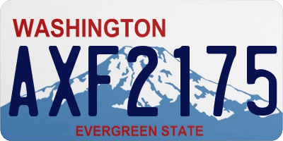 WA license plate AXF2175