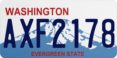 WA license plate AXF2178