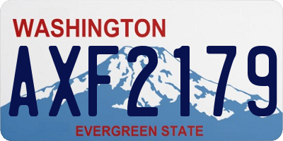 WA license plate AXF2179