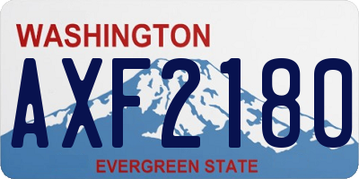 WA license plate AXF2180