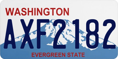 WA license plate AXF2182