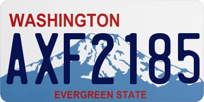 WA license plate AXF2185