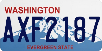 WA license plate AXF2187