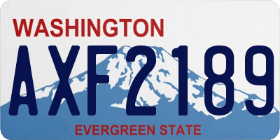 WA license plate AXF2189