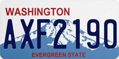 WA license plate AXF2190