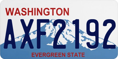 WA license plate AXF2192