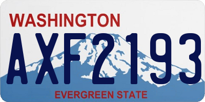 WA license plate AXF2193