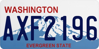 WA license plate AXF2196