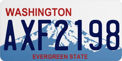 WA license plate AXF2198